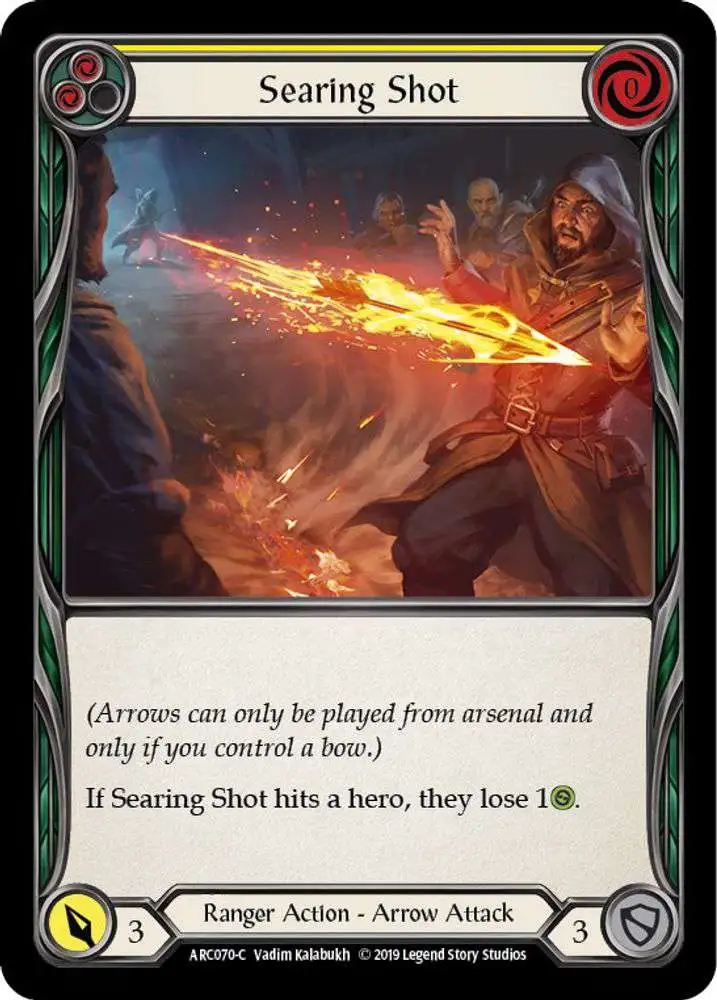 Flesh and Blood Trading Card Game Arcane Rising Common Searing Shot ARC070 [Yellow]