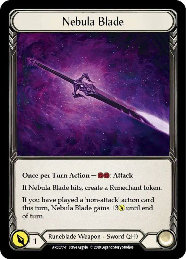 Flesh and Blood Trading Card Game Arcane Rising Token Nebula Blade // Runechant ARC077 // ARC112