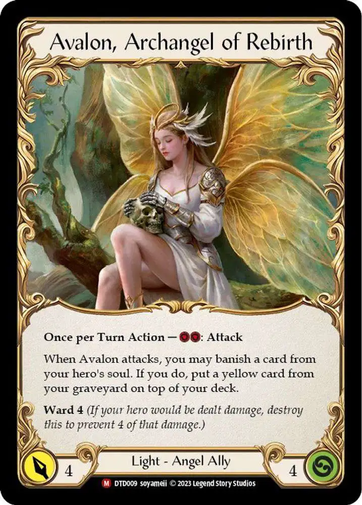 Flesh and Blood Trading Card Game Dusk Till Dawn Single Card Majestic Figment of Rebirth Avalon, Archangel of Rebirth DTD009 - ToyWiz Flesh and Blood Trading Card Game Dusk Till Dawn Single Card Majestic Figment of Rebirth Avalon, Archangel of Rebirth DTD009 - ToyWiz