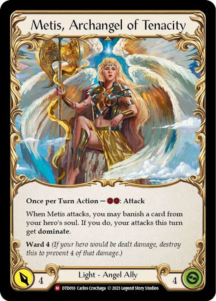 Flesh and Blood Trading Card Game Dusk Till Dawn Single Card Majestic  Figment of Tenacity Metis, Archangel of Tenacity DTD010 - ToyWiz