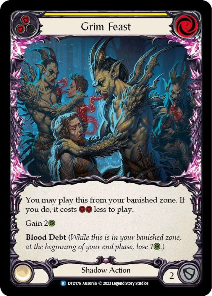 Flesh and Blood Trading Card Game Dusk Till Dawn Rare Grim Feast DTD176  [Yellow]