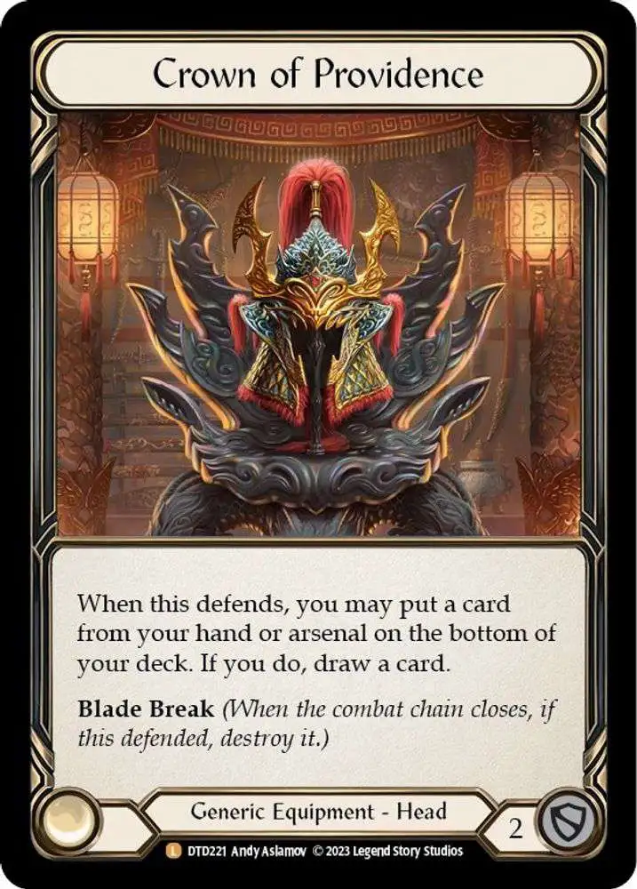 Flesh and Blood Trading Card Game Dusk Till Dawn Legendary Crown of Providence DTD221