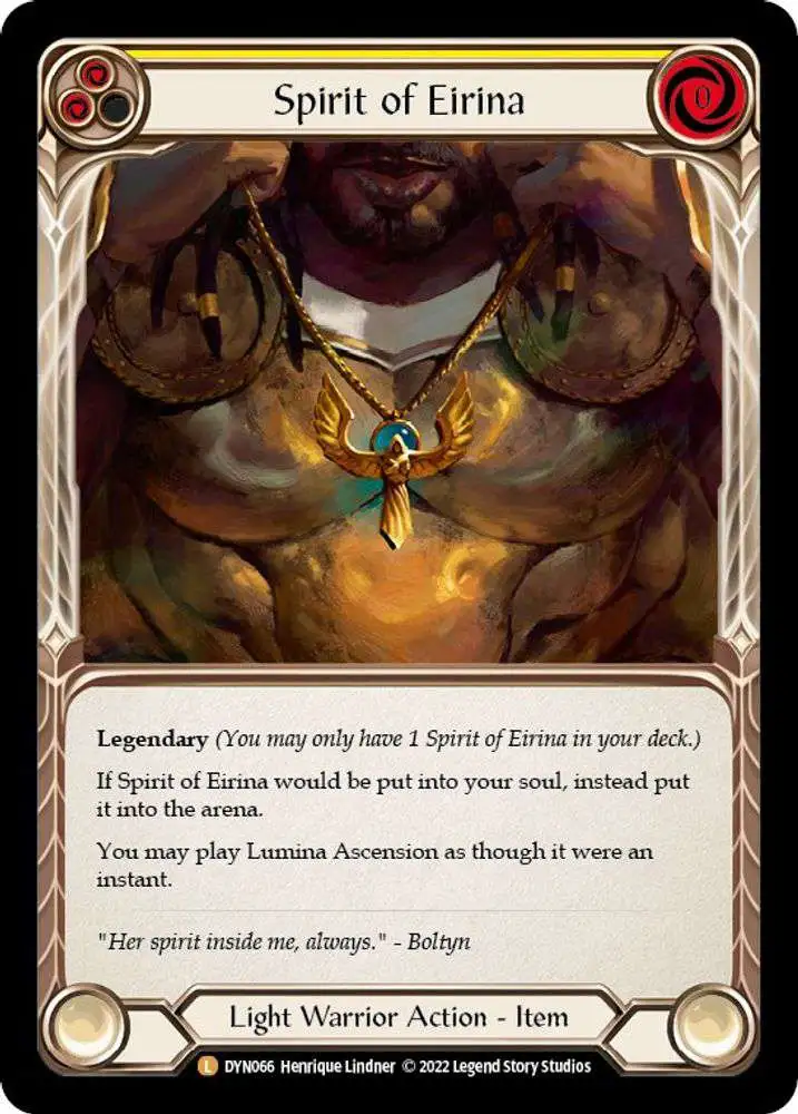 Flesh and Blood Trading Card Game Dynasty Single Card Legendary Spirit of Eirina DYN066 - ToyWiz Flesh and Blood Trading Card Game Dynasty Single Card Legendary Spirit of Eirina DYN066 - ToyWiz