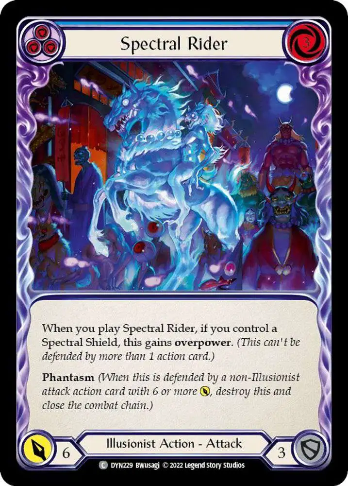Flesh and Blood Trading Card Game Dynasty Single Card Common Spectral Rider DYN229 Blue - ToyWiz Flesh and Blood Trading Card Game Dynasty Single Card Common Spectral Rider DYN229 Blue - ToyWiz