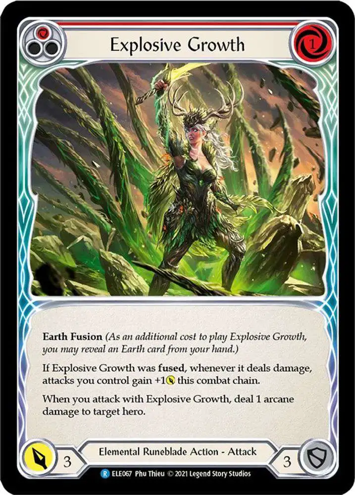 flesh and blood tales of aria cards Flesh and Blood Trading Card Game Tales of Aria Single Card Rare Explosive  Growth ELE067 Red