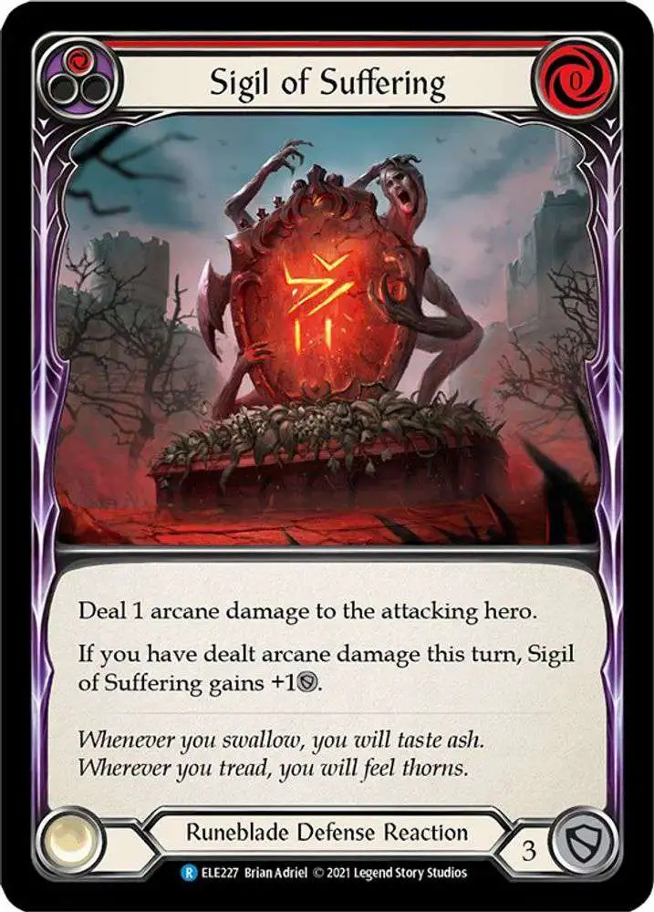 Flesh and Blood Trading Card Game Tales of Aria Rare Sigil of Suffering ELE227 [Red]