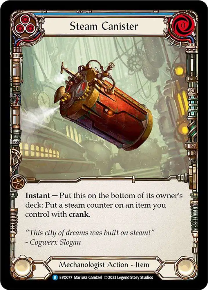 Flesh and Blood Trading Card Game Bright Lights Rare Steam Canister EVO077