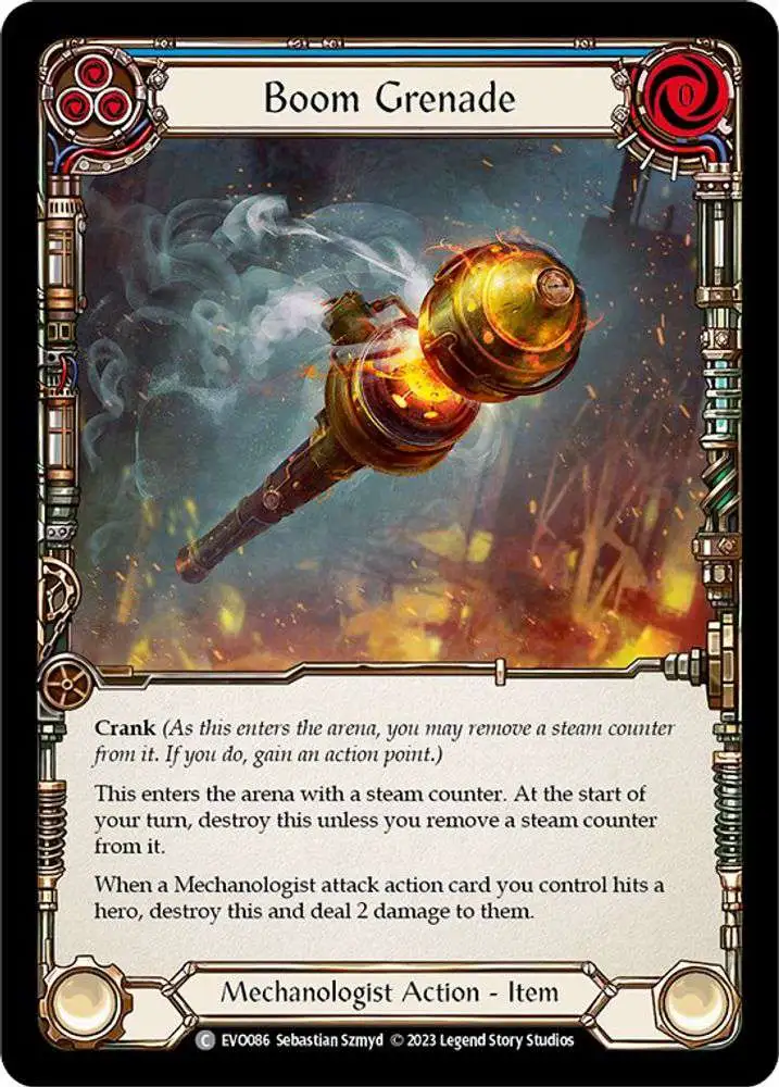 Flesh and Blood Trading Card Game Bright Lights Common Boom Grenade EVO086 [Blue]