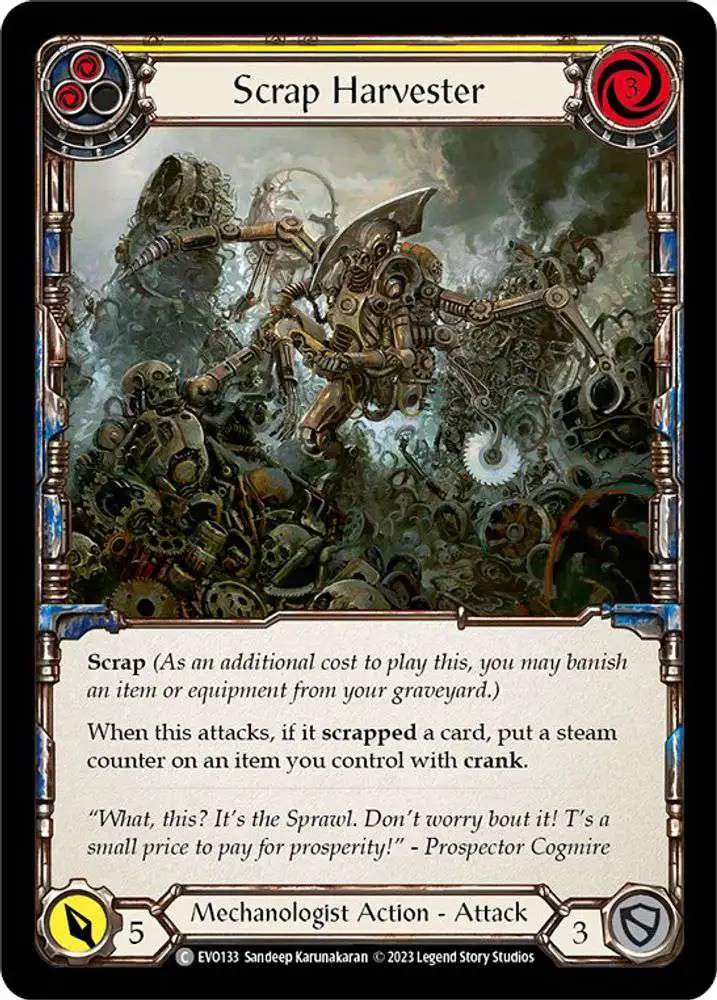 Flesh and Blood Trading Card Game Bright Lights Common Scrap Harvester EVO133 [Yellow]