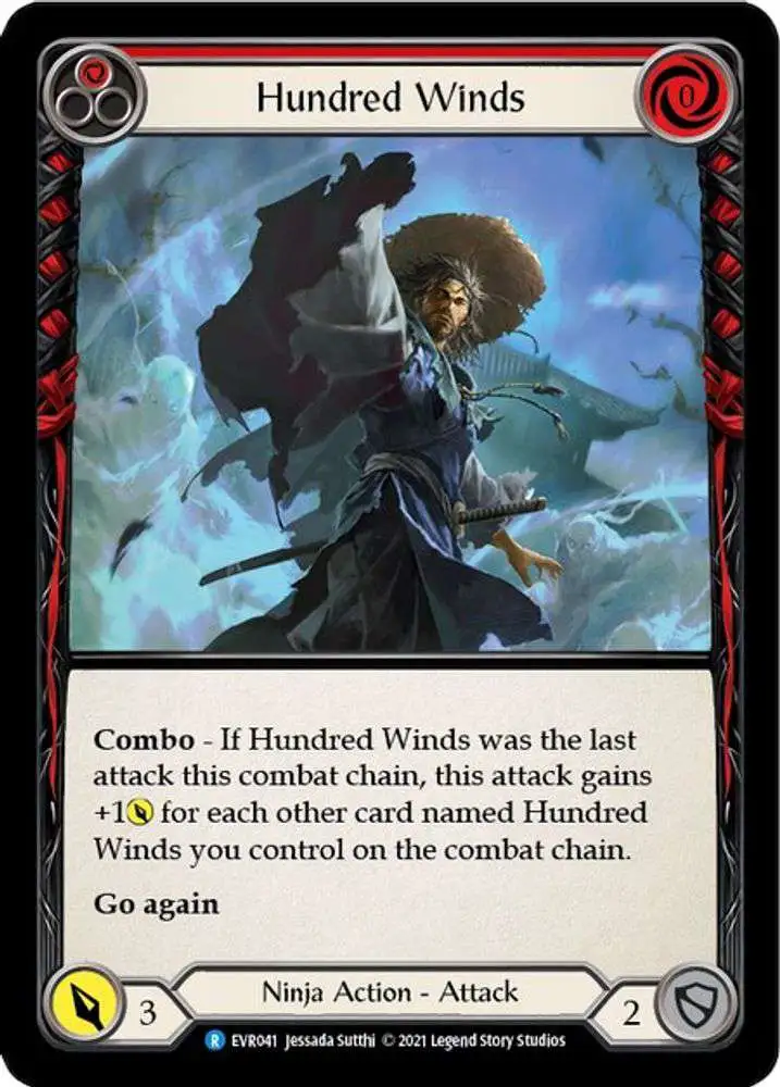 Flesh and Blood Trading Card Game Everfest Rare Hundred Winds EVR041 [Red]