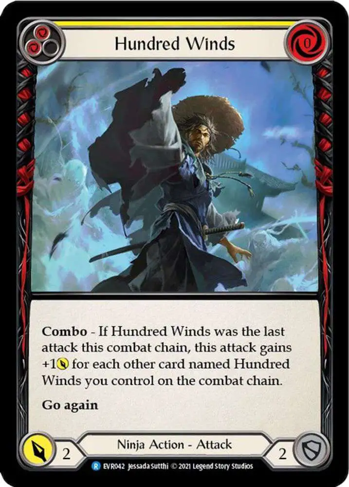 Flesh and Blood Trading Card Game Everfest Rare Hundred Winds EVR042 [Yellow]