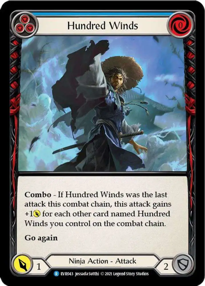 Flesh and Blood Trading Card Game Everfest Rare Hundred Winds EVR043 [Blue]