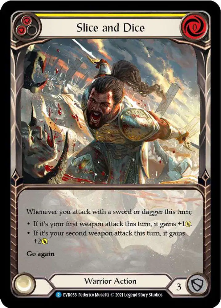 Flesh and Blood Trading Card Game Everfest Rare Slice and Dice EVR058 [Yellow Extended Art]