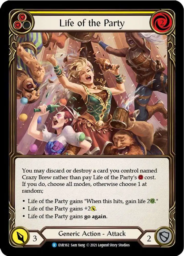 Flesh and Blood Trading Card Game Everfest Rare Life of the Party EVR162 [Yellow]