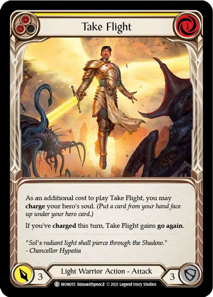 Flesh and Blood Trading Card Game Monarch Single Card Common Take Flight MON055 Yellow - ToyWiz Flesh and Blood Trading Card Game Monarch Single Card Common Take Flight MON055 Yellow - ToyWiz