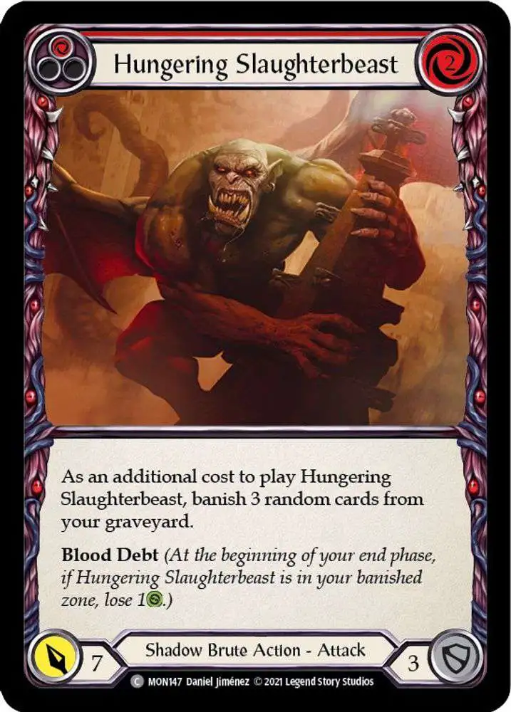 Flesh and Blood Trading Card Game Monarch Common Hungering Slaughterbeast MON147 [Red]