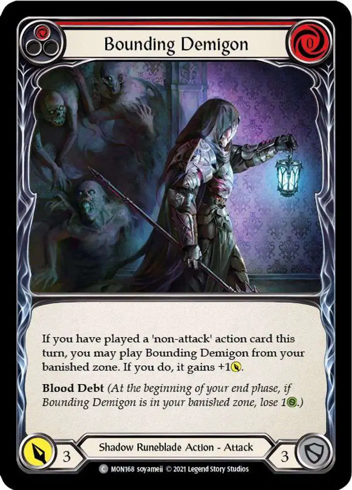 Flesh and Blood Trading Card Game Monarch Common Bounding Demigon MON168 [Red]