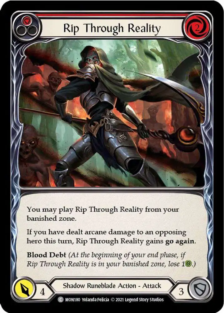 Flesh and Blood Trading Card Game Monarch Common Rip Through Reality MON180 [Red]