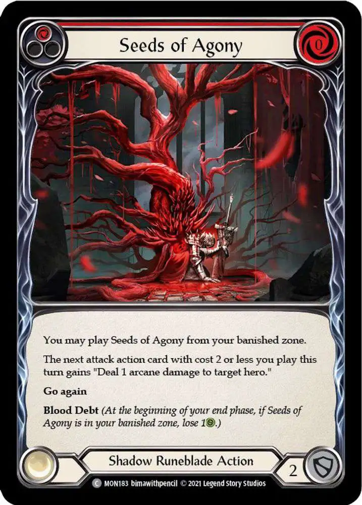 Flesh and Blood Trading Card Game Monarch Common Seeds of Agony MON183 [Red]