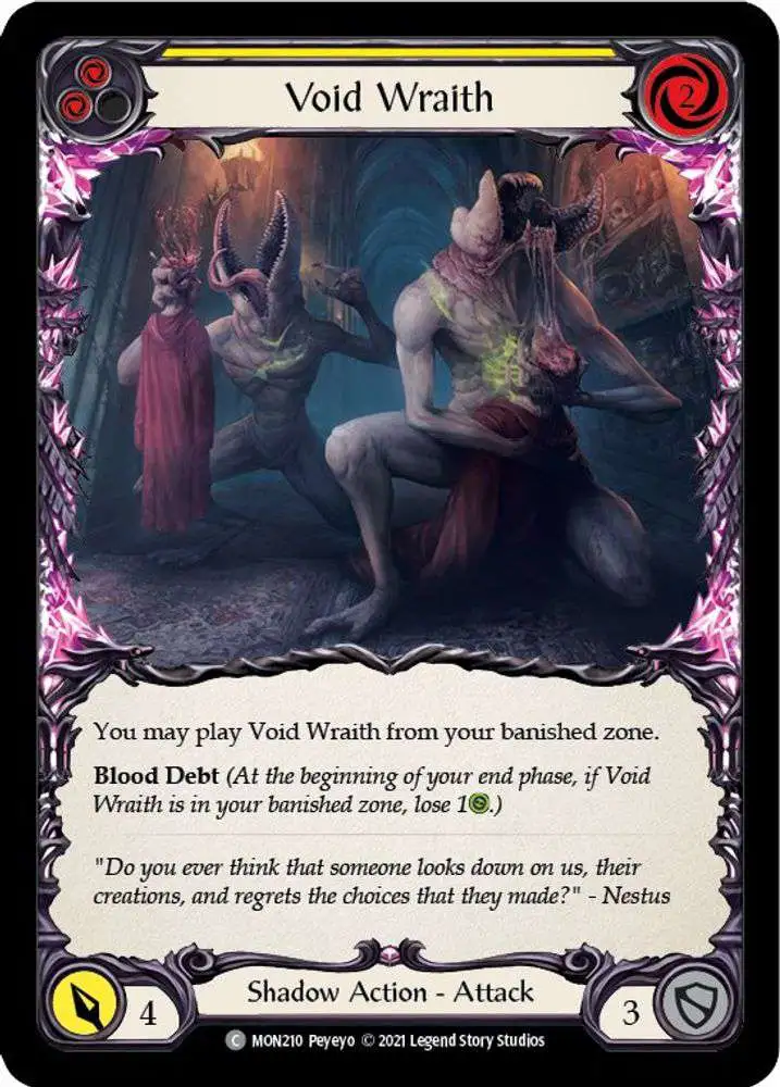 Flesh and Blood Trading Card Game Monarch Common Void Wraith MON210 [Yellow]