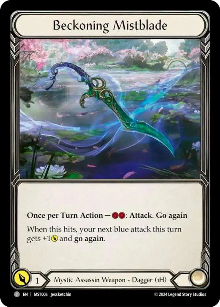 Flesh and Blood Trading Card Game Part the Mistveil Token Beckoning Mistblade // Tiger Taming Khakkara MST003//MST159