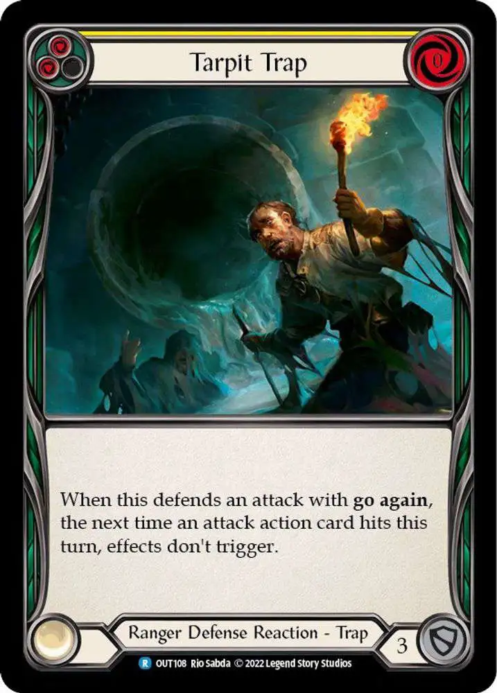 Flesh and Blood Trading Card Game Outsiders Rare Tarpit Trap OUT108 [Yellow]