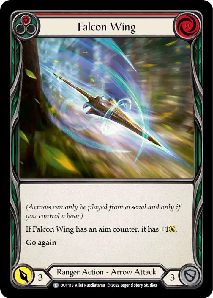 Flesh and Blood Trading Card Game Outsiders Single Card Common Falcon Wing  OUT115 Red - ToyWiz