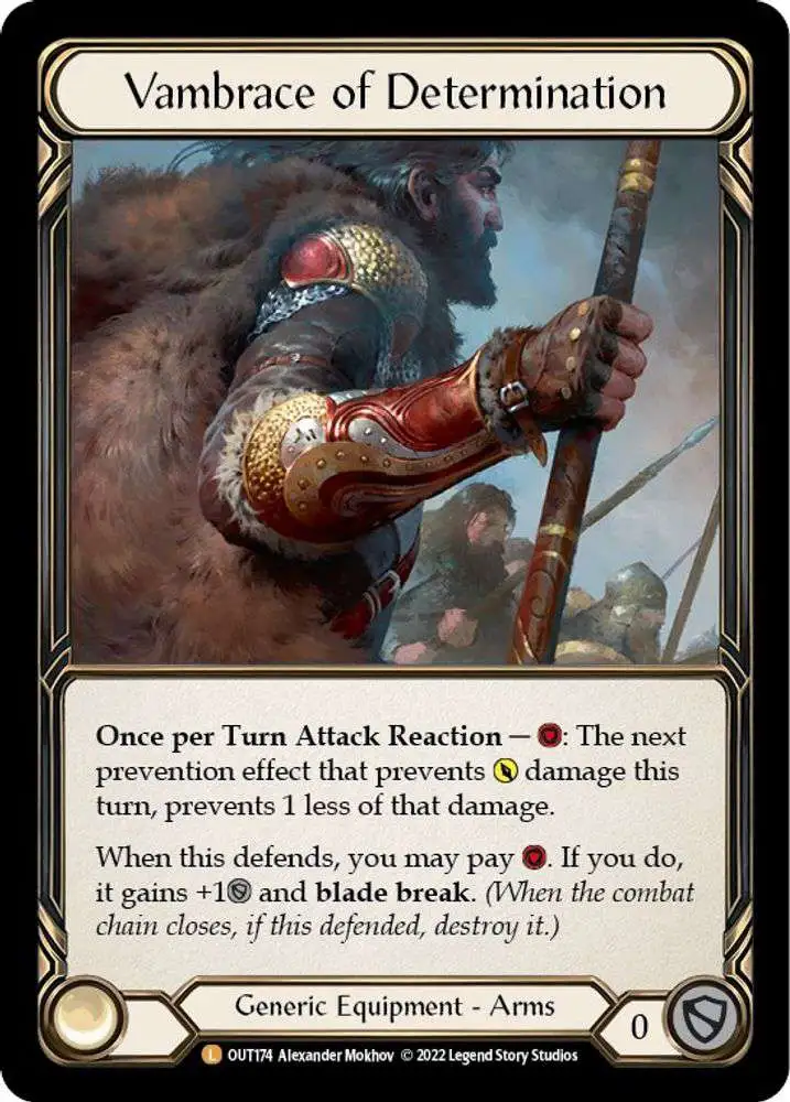 Flesh and Blood Trading Card Game Outsiders Single Card Legendary Vambrace  of Determination OUT174 - ToyWiz