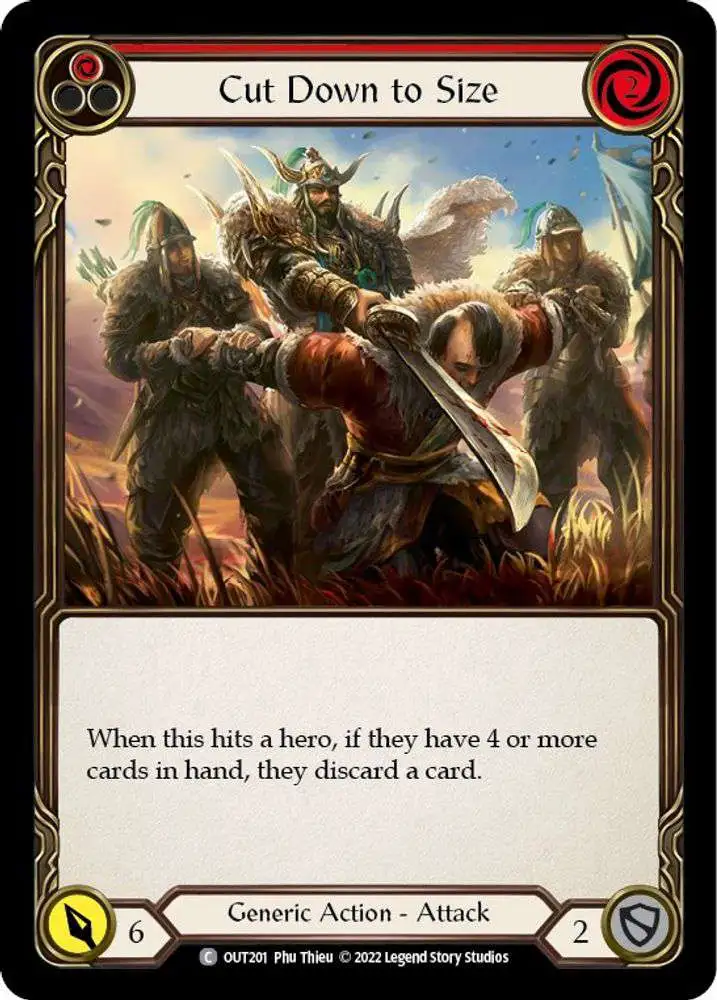 flesh and blood card size Flesh and Blood Trading Card Game Outsiders Single Card Common Cut Down to  Size OUT201 Red