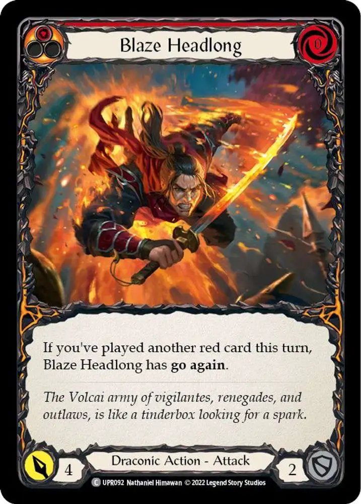 Flesh and Blood Trading Card Game Uprising Common Blaze Headlong UPR092