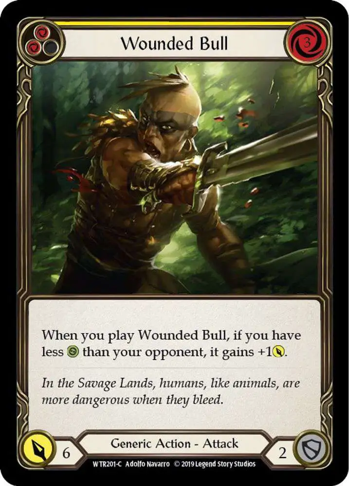 Flesh and Blood Trading Card Game Welcome to Rathe Common Wounded Bull WTR201 [Yellow]