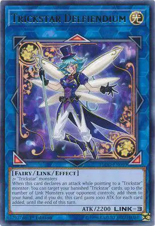 YuGiOh Flames of Destruction Rare Trickstar Delfiendium FLOD-EN040