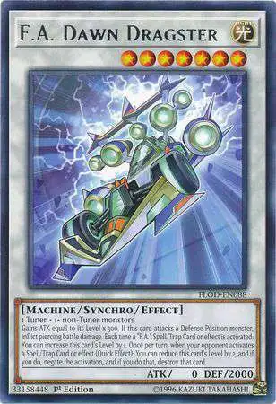 YuGiOh Flames of Destruction Rare F.A. Dawn Dragster FLOD-EN088