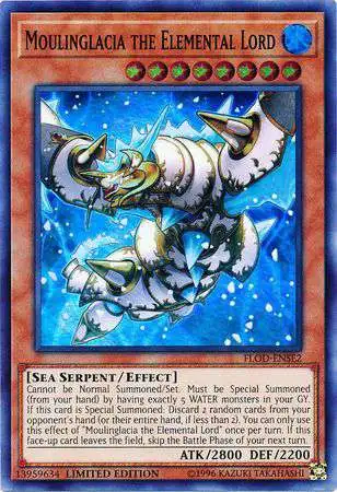 YuGiOh Flames of Destruction Super Rare Moulinglacia, the Elemental Lord FLOD-ENSE2