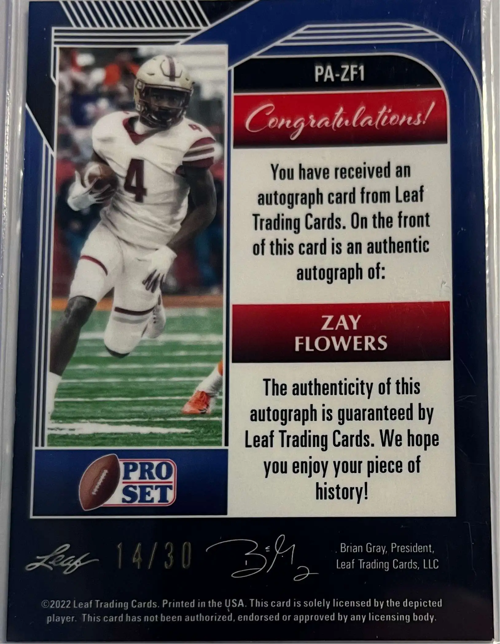 Zay Flowers Autographed Jersey – Great Moments Sports Cards