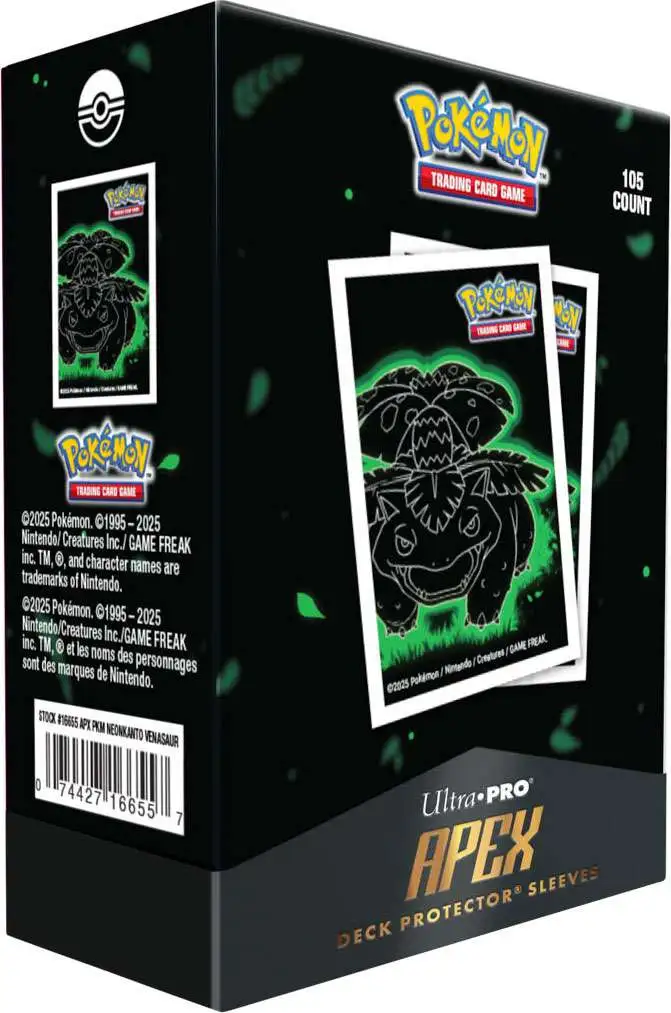 Ultra Pro Pokemon Trading Card Game Foil Neon Kanto Venusaur Apex Sleeves  105 Sleeves - ToyWiz