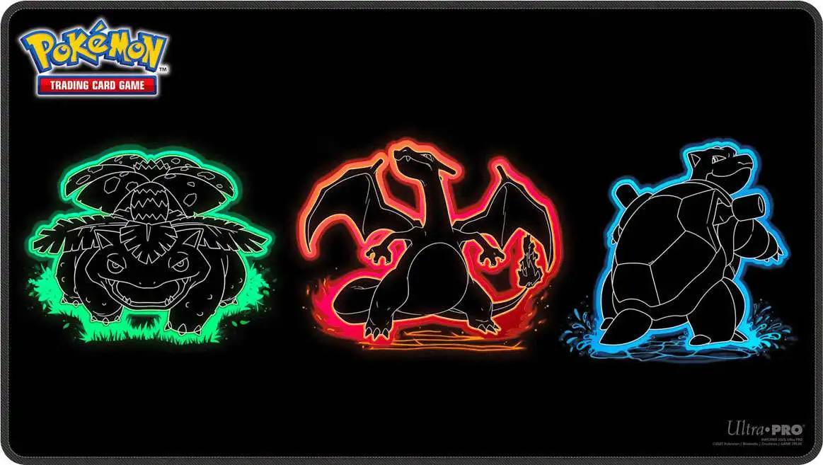 Ultra Pro Trading Card Game Foil Pokemon Neon Kanto Playmat [Venusaur, Charizard & Blastoise] (Pre-Order ships January)