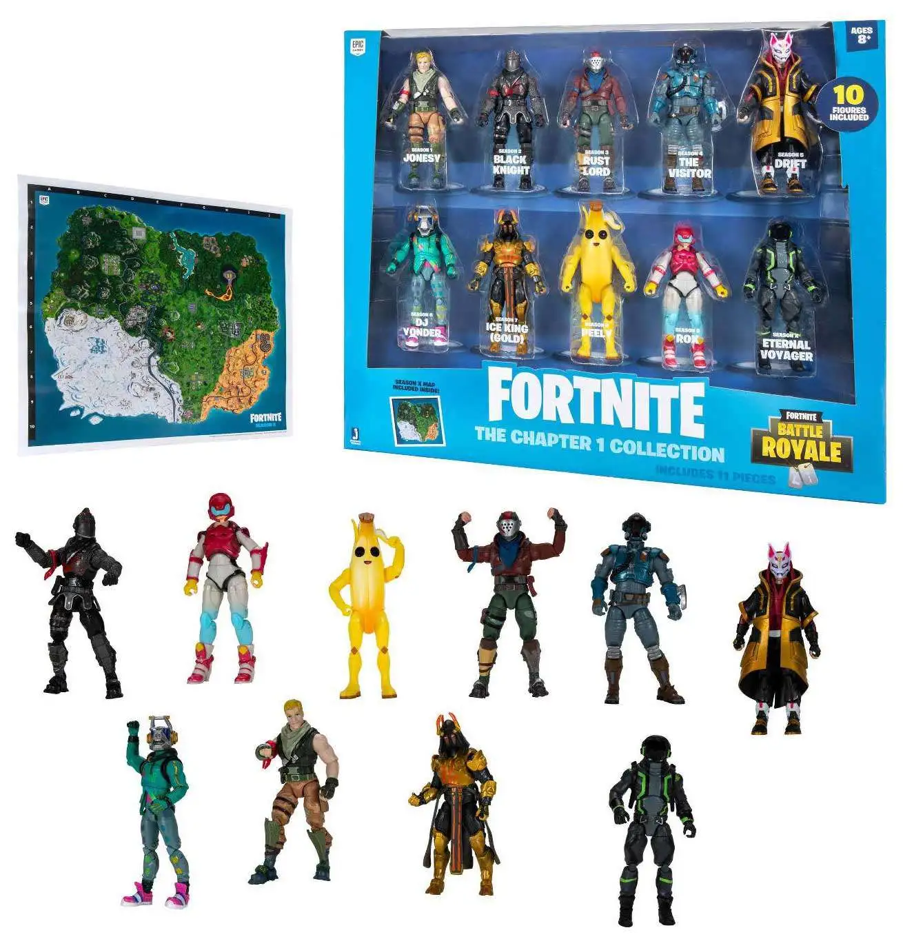SEALED EXTREMELY RARE Fortnite Legendary Series 1 Figure Pack RAVEN 8 Pieces 