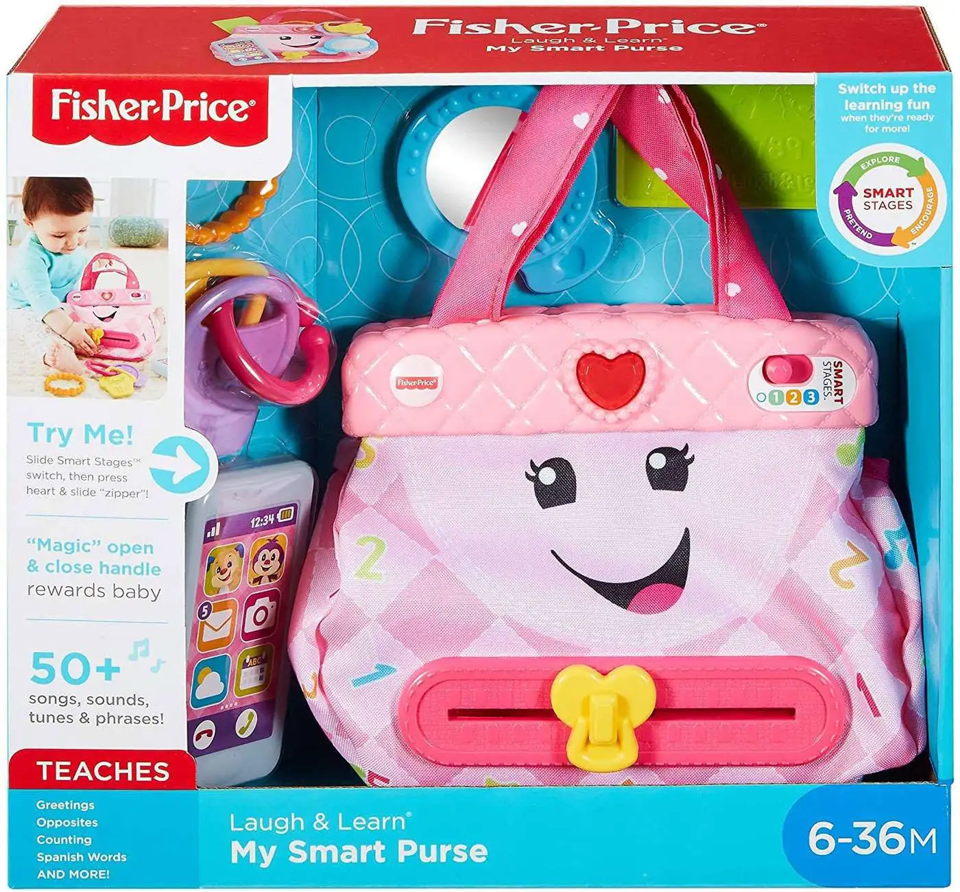 afbreken Prime paar Fisher Price Laugh Learn My Smart Purse Learning Toy Mattel - ToyWiz