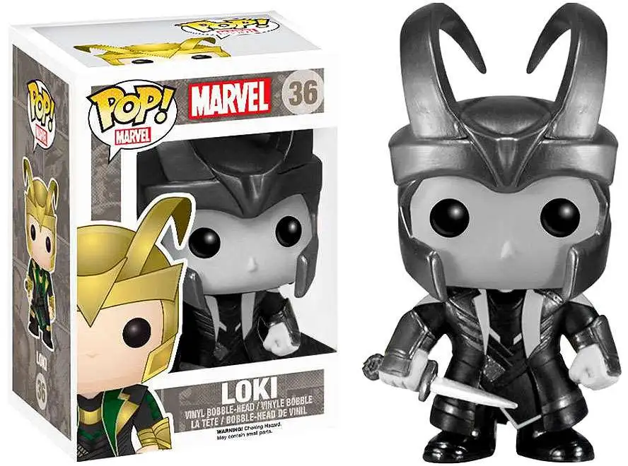 Funko Thor The Dark World POP! Marvel Loki Exclusive Vinyl Figure #36 [Helmeted Black & White]