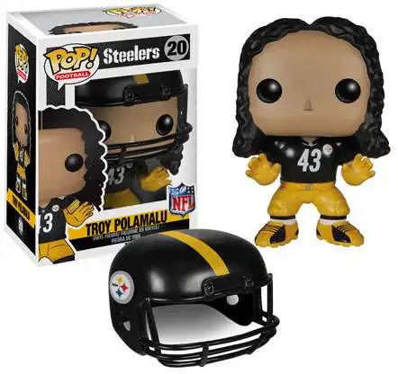Funko NFL Pittsburgh Steelers POP Football Troy Polamalu Vinyl Figure 20  Damaged Package - ToyWiz