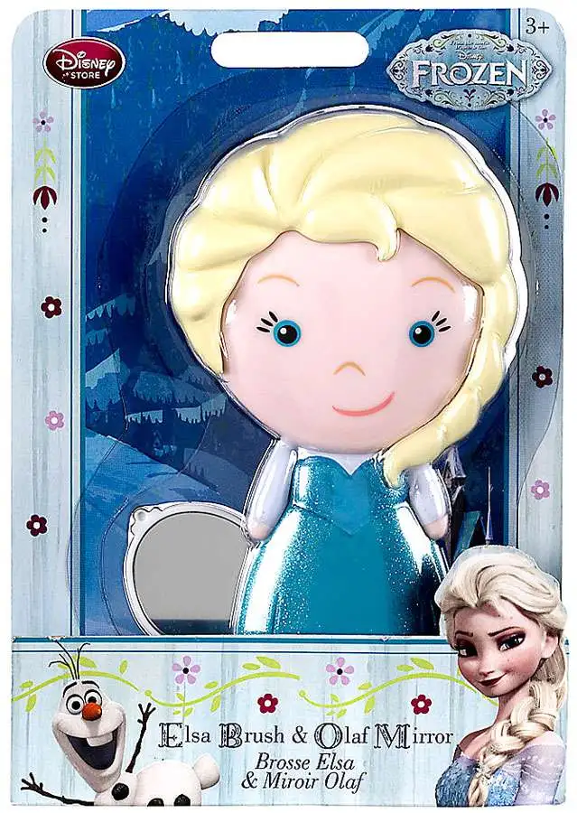 Disney Store  Frozen Elsa Hair Brush & Olaf Mirror Set Authentic 