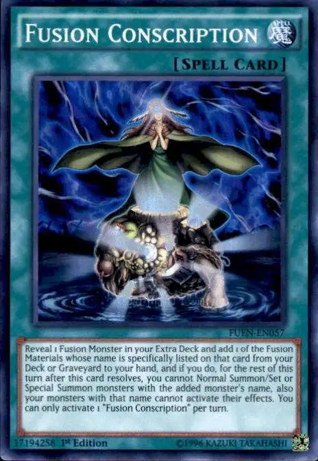 YuGiOh Fusion Enforcers Super Rare Fusion Conscription FUEN-EN057