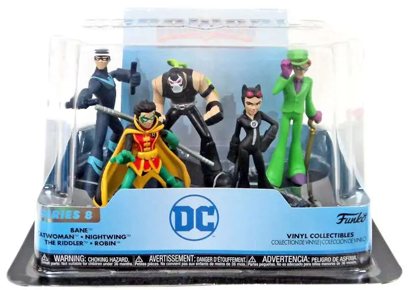 Funko DC Hero World Series 8 Bane, Catwoman, Nightwing, The Riddler & Robin  Exclusive 4-Inch Vinyl Figure 5-Pack