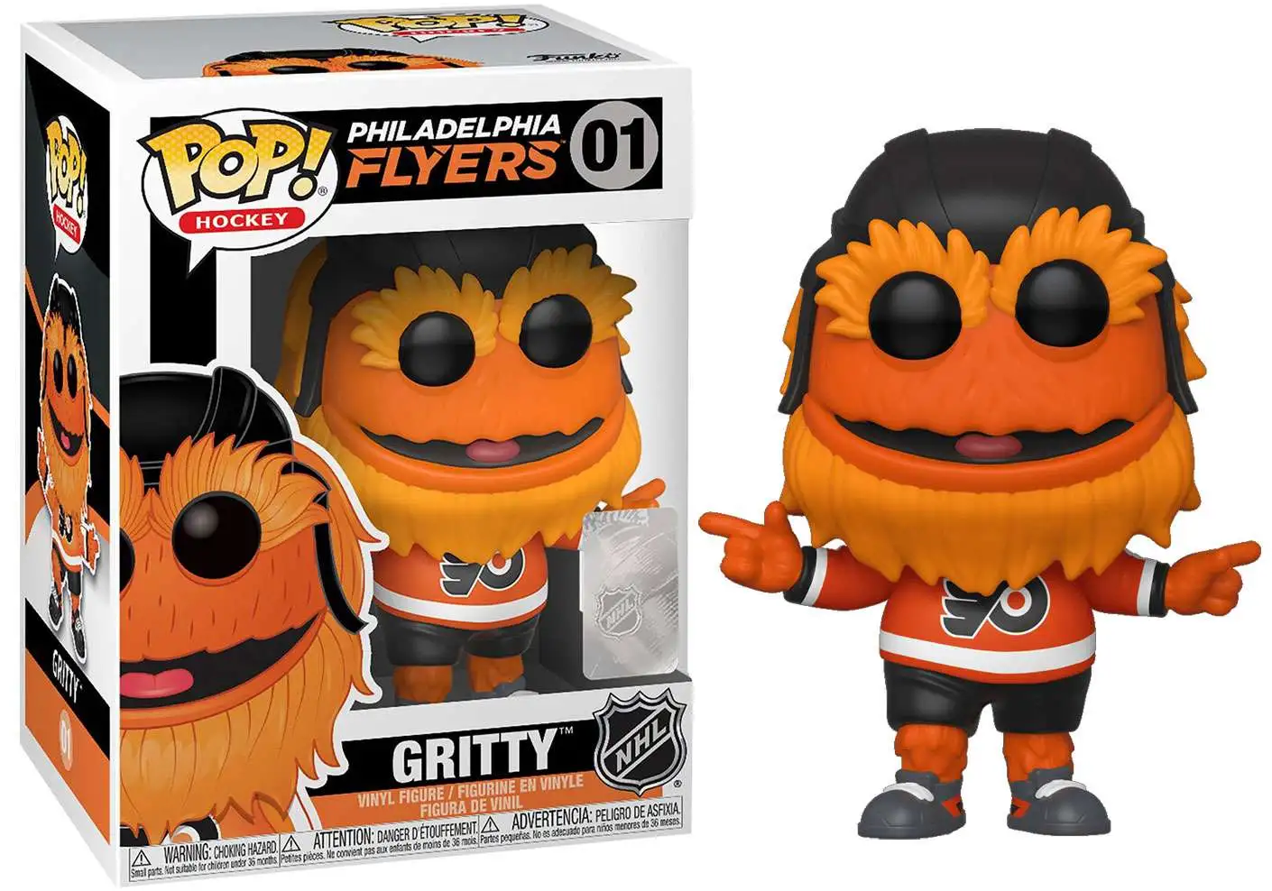  Sports Images, Inc. NHL Mascots - Philadelphia Flyers - 6  Gritty Action Figure, Orange : Sports & Outdoors