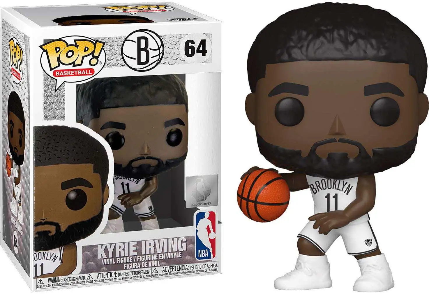 Funko NBA Brooklyn Nets POP! Basketball Kyrie Irving Vinyl Figure #64 [White Uniform, Damaged Package]
