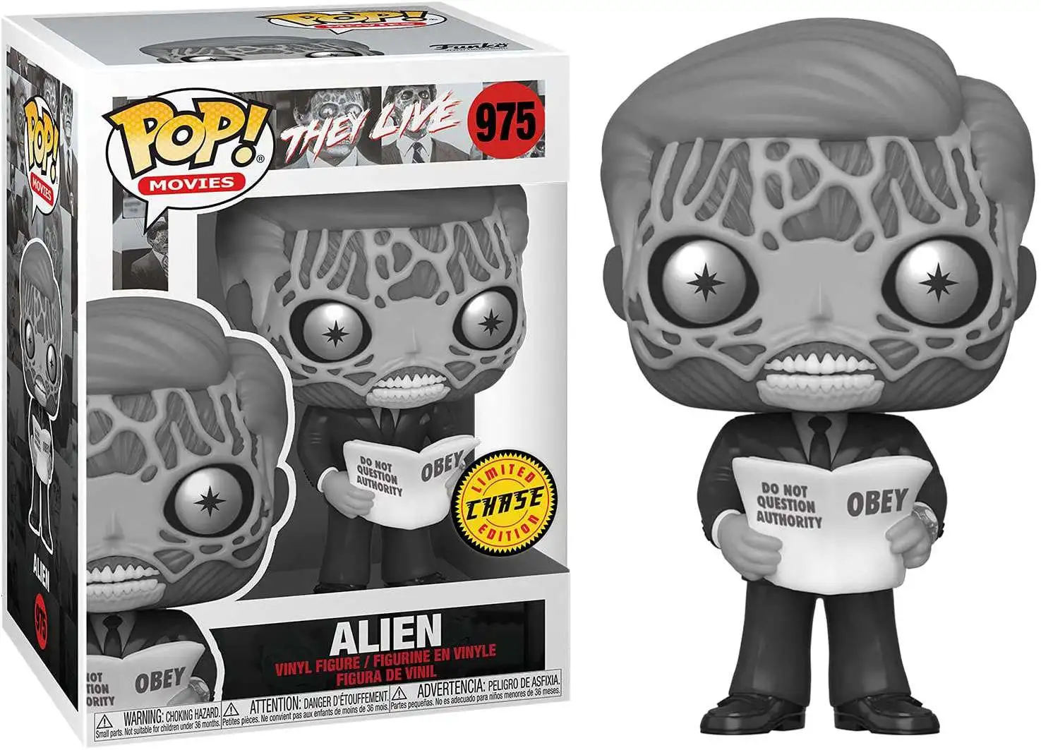 Funko They Live Alien Vinyl Figure 975 Black White, Chase Verson, Damaged  Package - ToyWiz