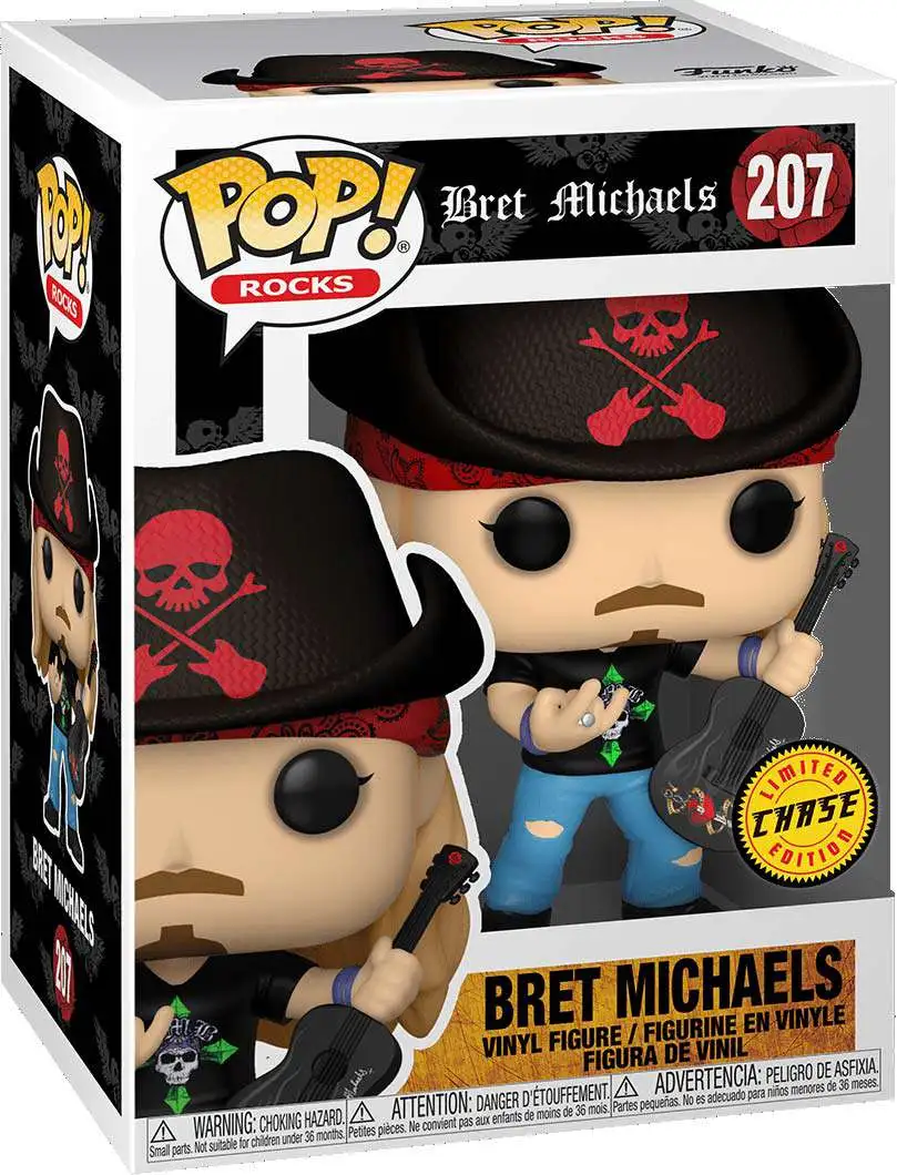 Funko Poison POP! Rocks Bret Michaels Vinyl Figure #207 [Black Hat, Chase Version, Damaged Package]