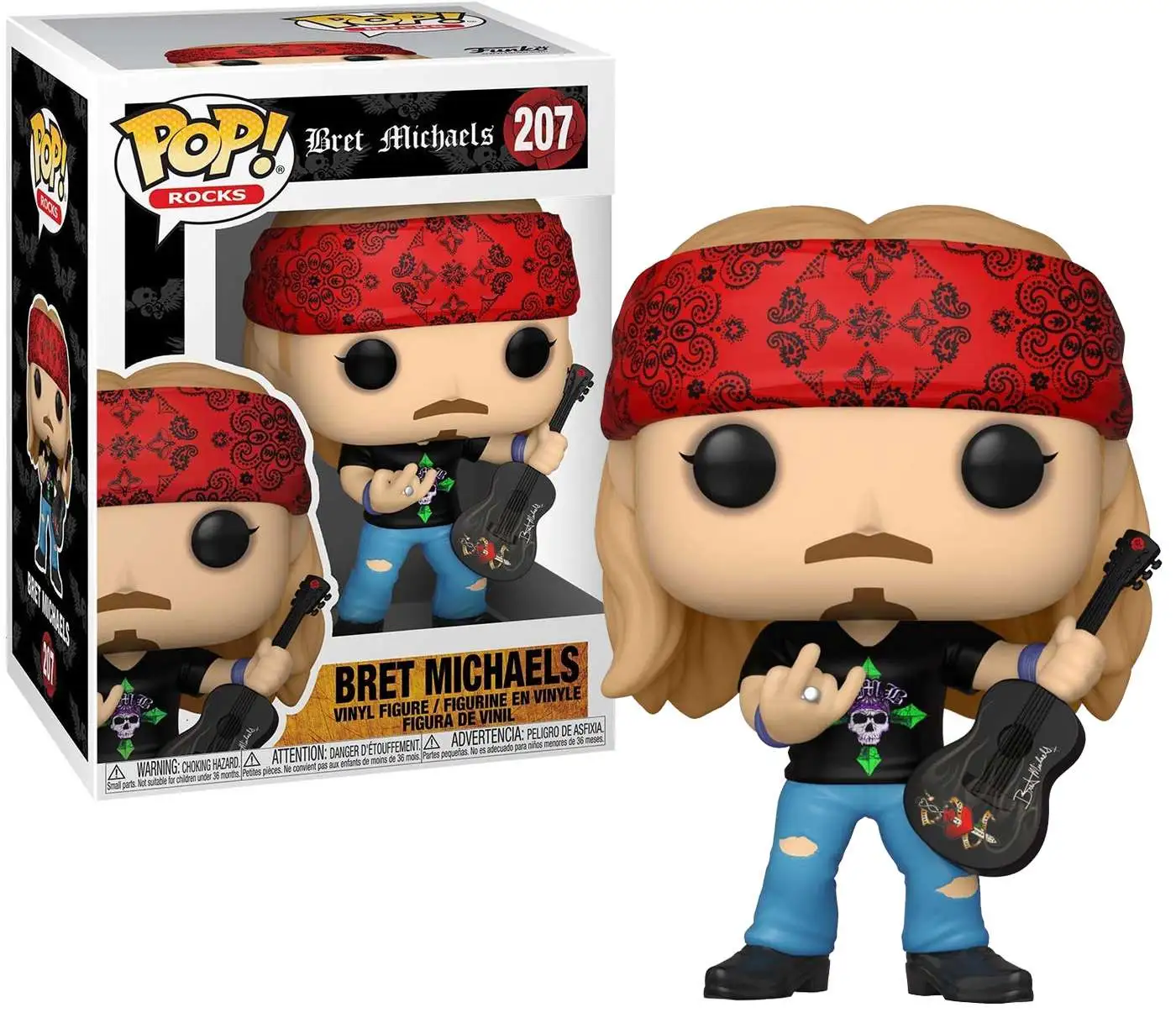 Funko Poison POP! Rocks Bret Michaels Vinyl Figure #207 [Regular Version, No Hat, Damaged Package]