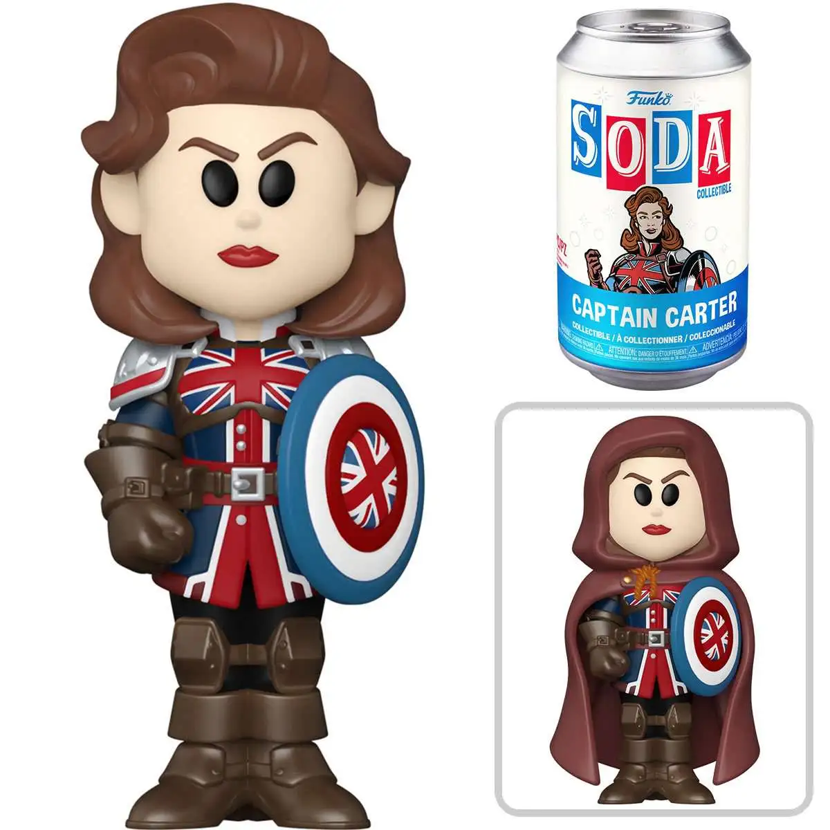 Funko Marvel What If...? Vinyl Soda Captain Carter Figure [1 RANDOM Figure, Look For The Chase!,]